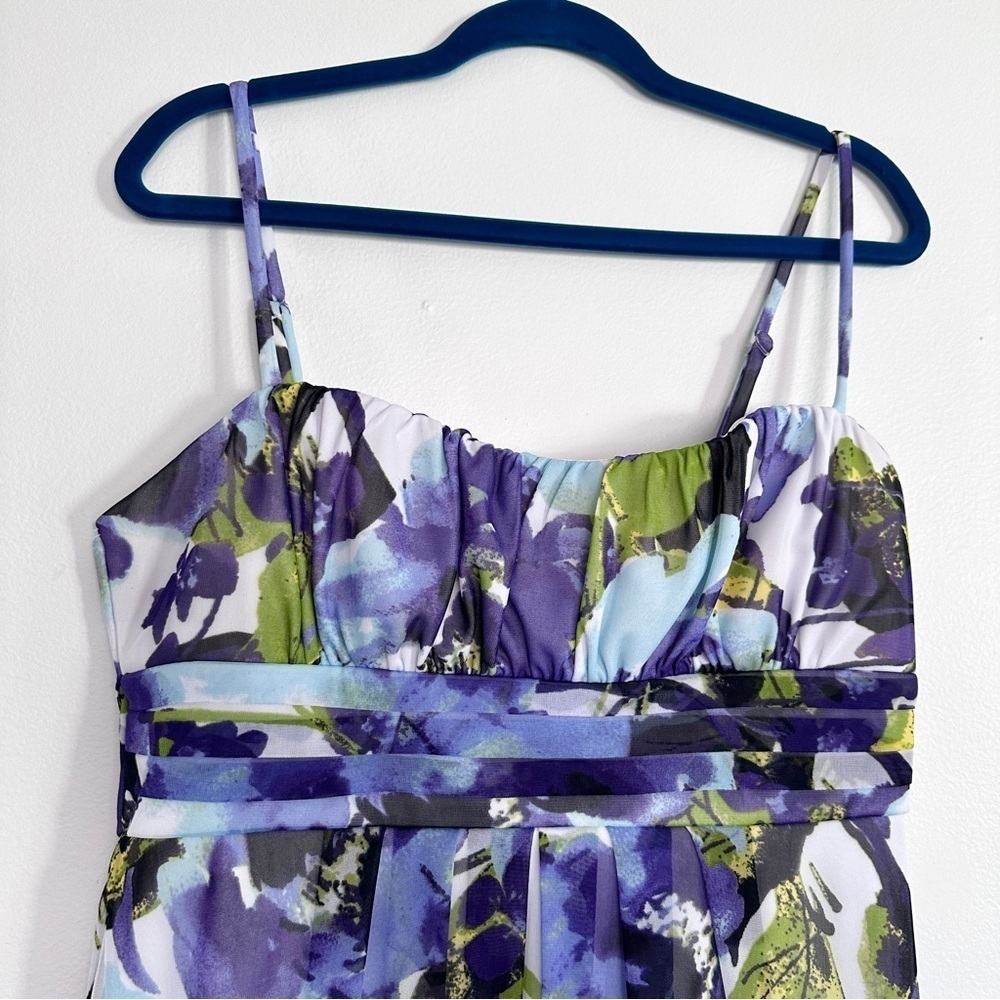 IZ Byer Watercolor Floral Party Mini Dress Babydoll Y2K Tulle Women M /Junior XL - Picture 3 of 16